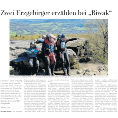 Zwei Erzgebirger erzählen bei „Biwak“